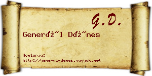 Generál Dénes névjegykártya